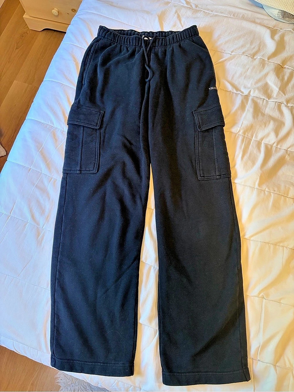 TNA Sweatfleece Cozy Fleece Mega Fit Cargo Joggers Black Small